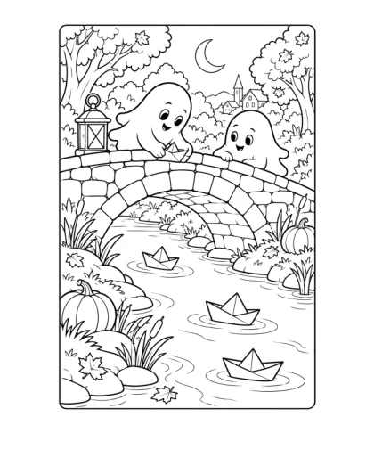 Ghosts and Paper Boats, medium black-and-white sheet