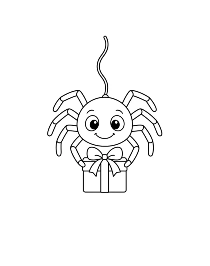 Spider Parcel Delivery, simple black-and-white sheet