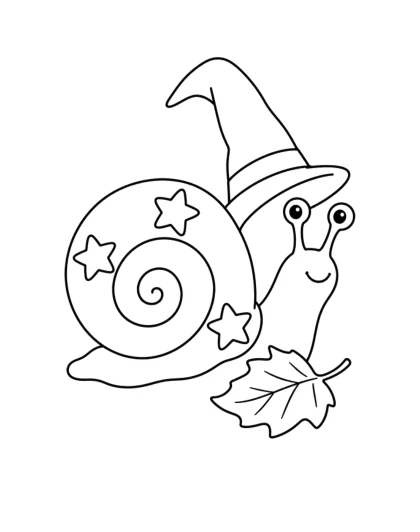 Wizard Snail, simple black-and-white sheet